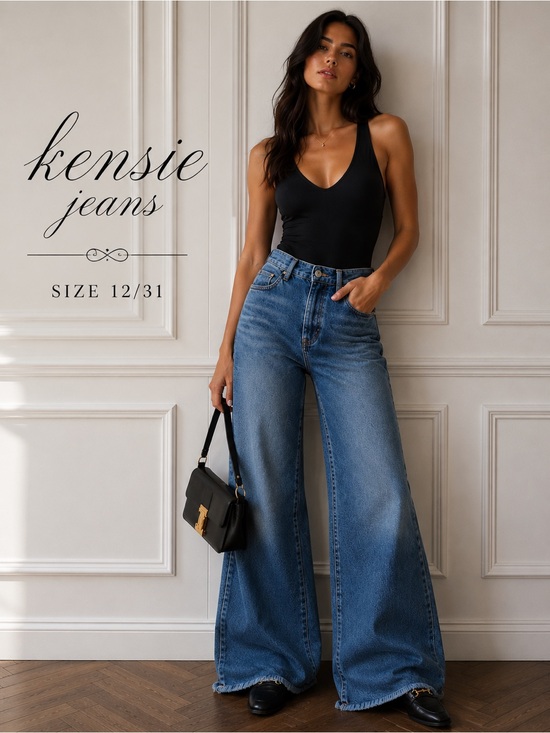 Kensie Denim - Kensie The Kaia High Rise Wide Leg Jeans Size 12